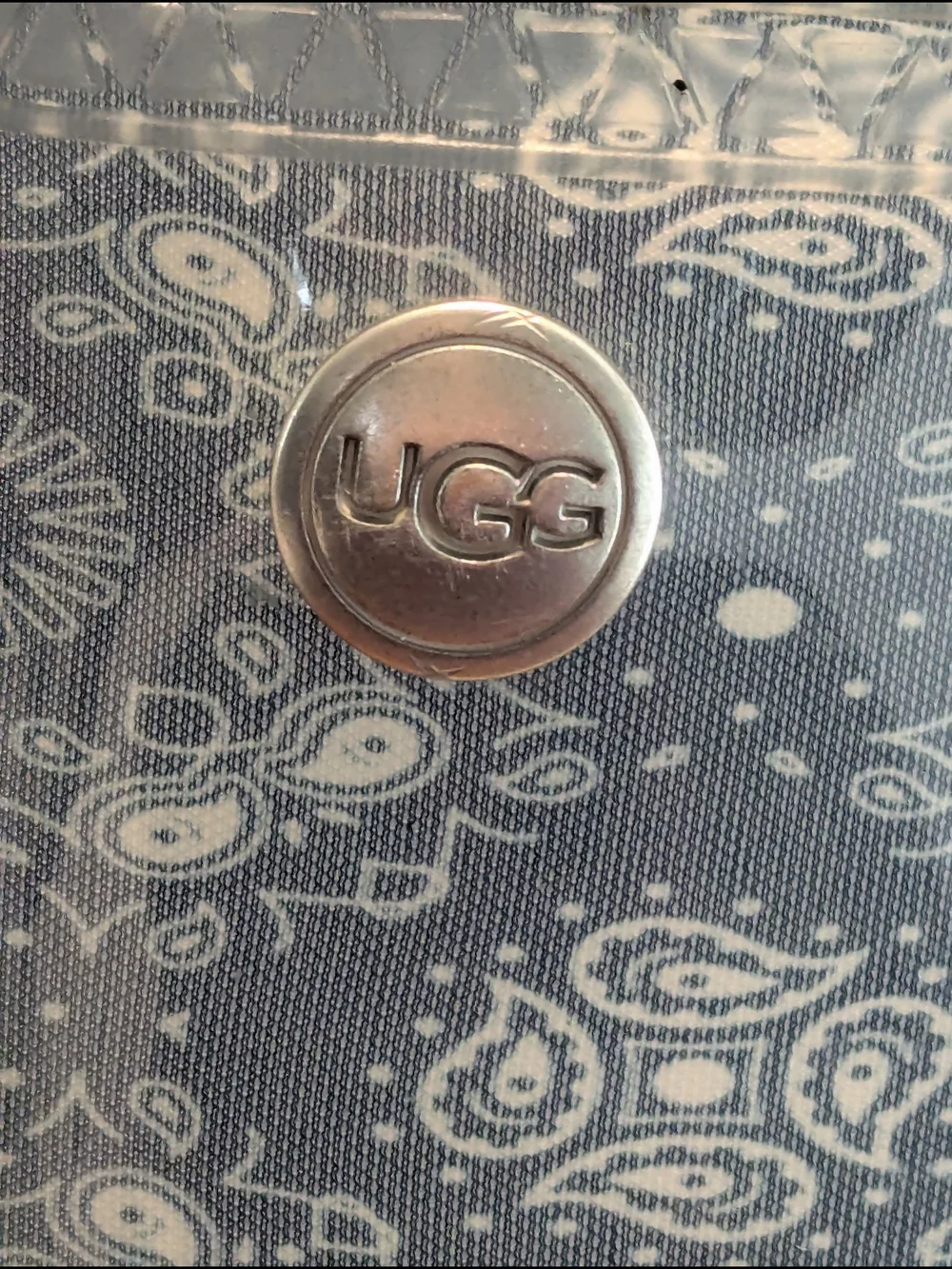 UGG Women's Navy Blue Patterned Rain Boots. Size 9.